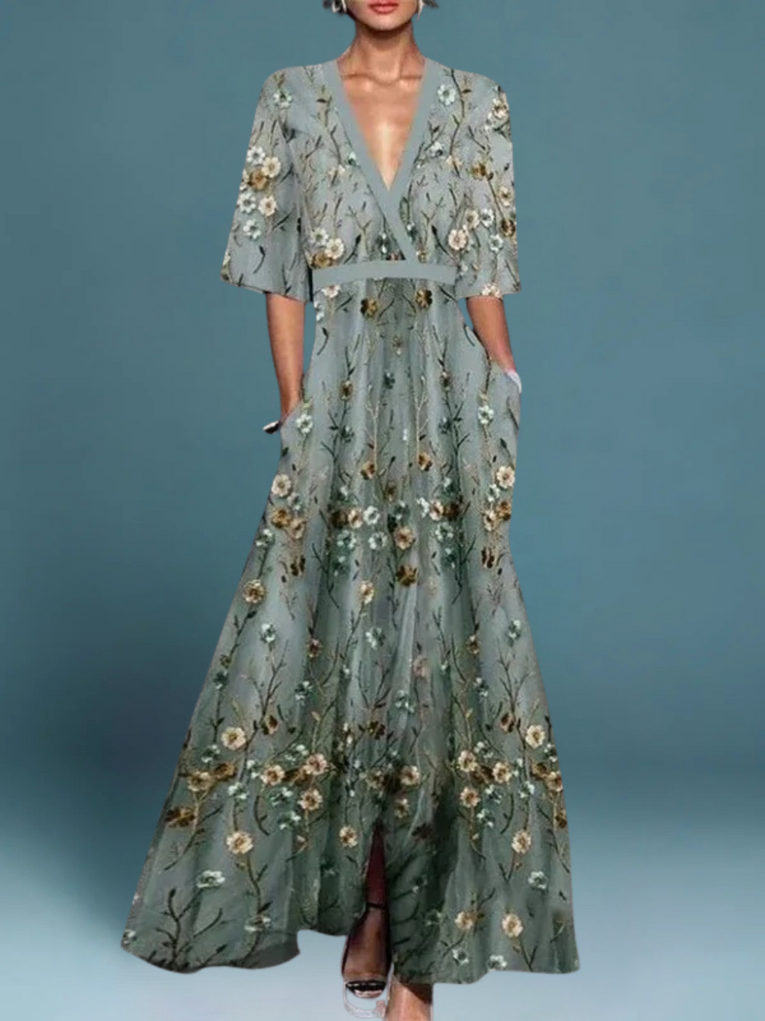 Isabella™ - Elegant Floral Maxi Dress