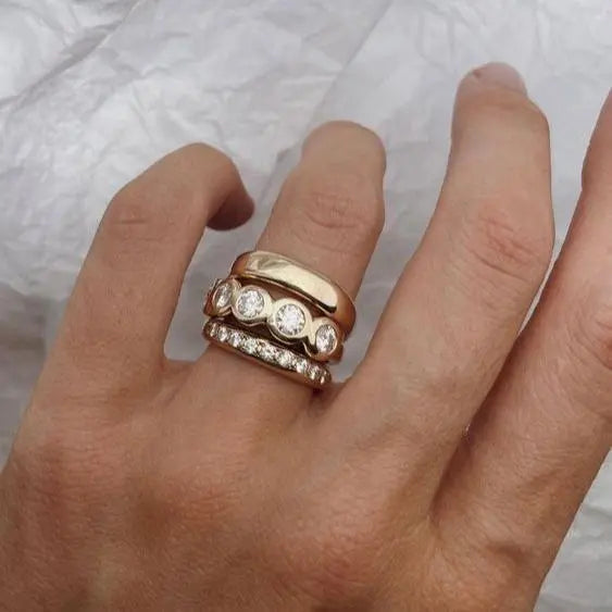 Collection of Artistic Sparkling Glass Rings