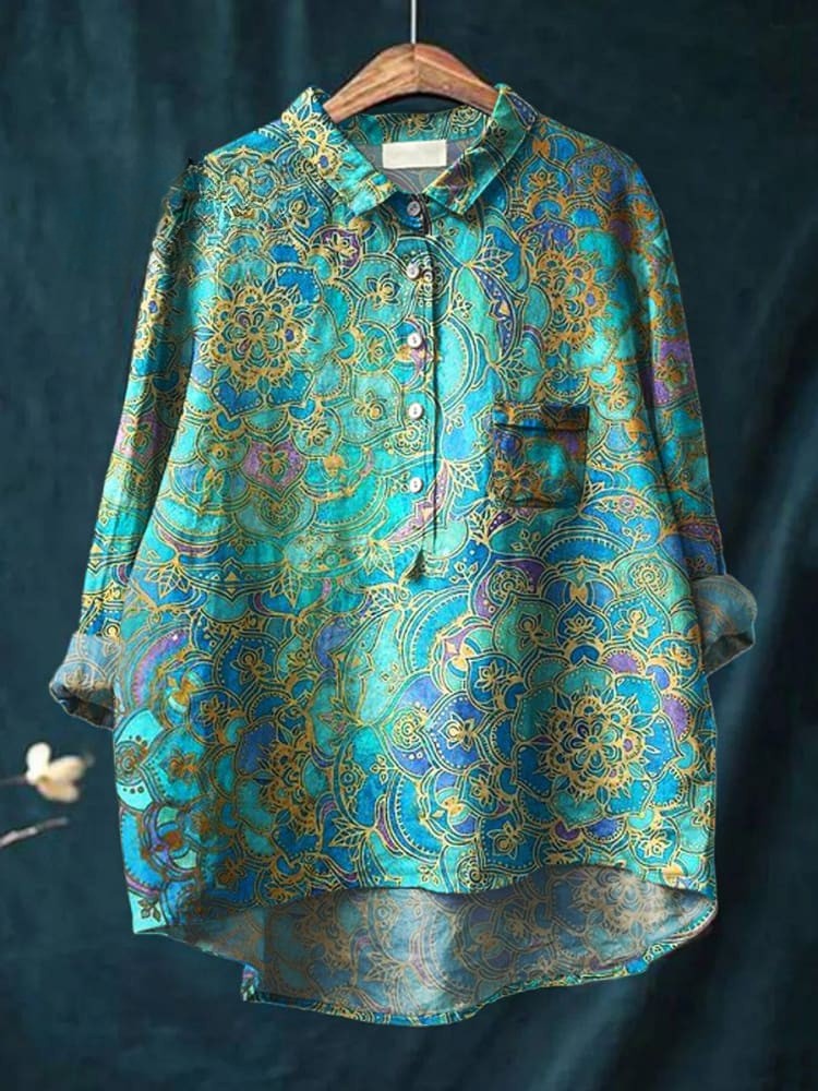 Koszulka Casual z Retro Sztuką dla Kobiet
