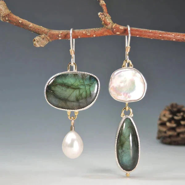Unique Vintage Natural Stone Earrings