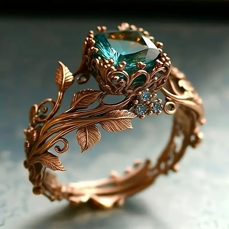 Eco-Friendly Green Crystal Ring