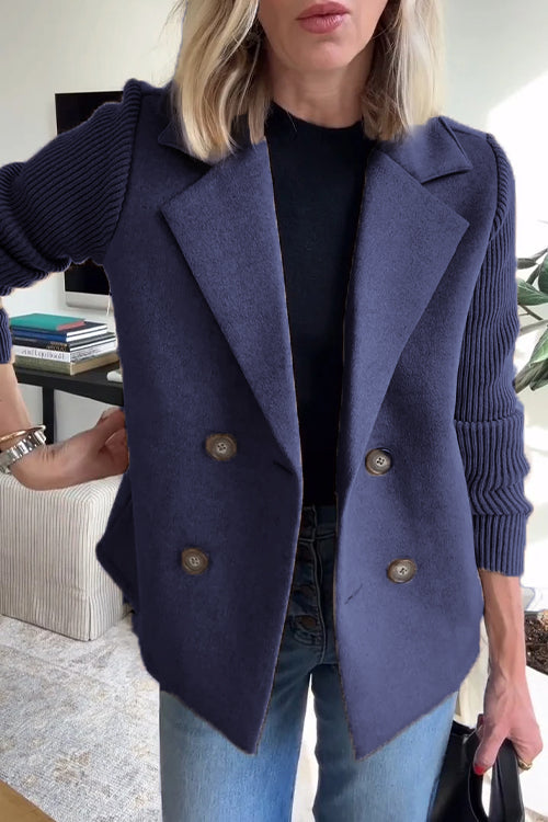 Leanor - Blazer z dzianinowymi rękawami