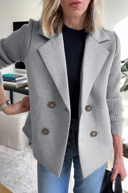 Leanor - Blazer z dzianinowymi rękawami