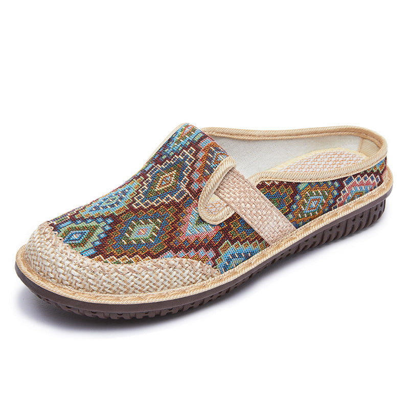 Aria | Embroidered Aztec Pattern Design Sandal