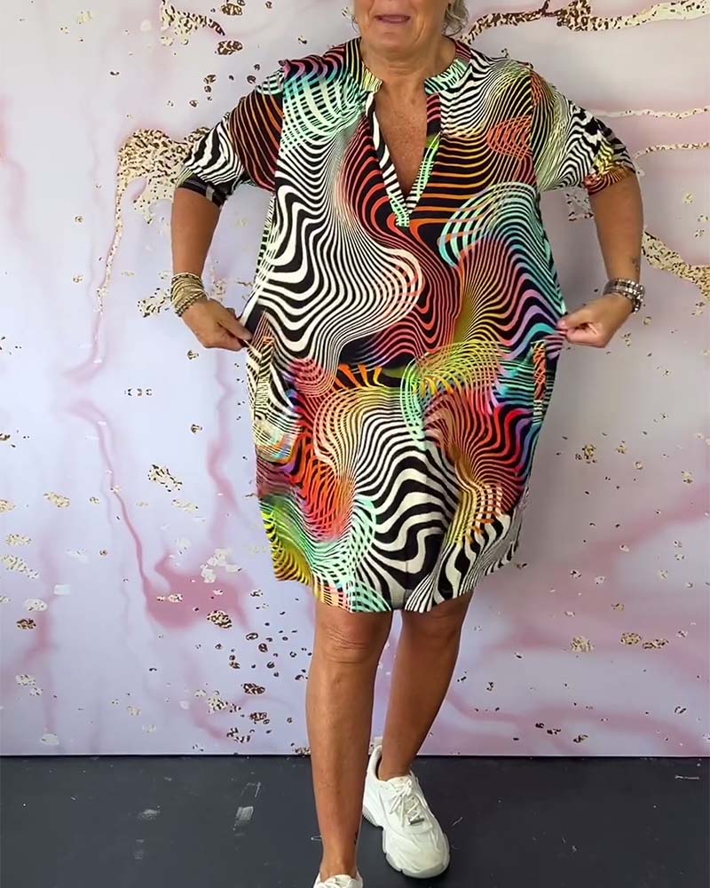 Nicole™ | Colourful V-neck dress