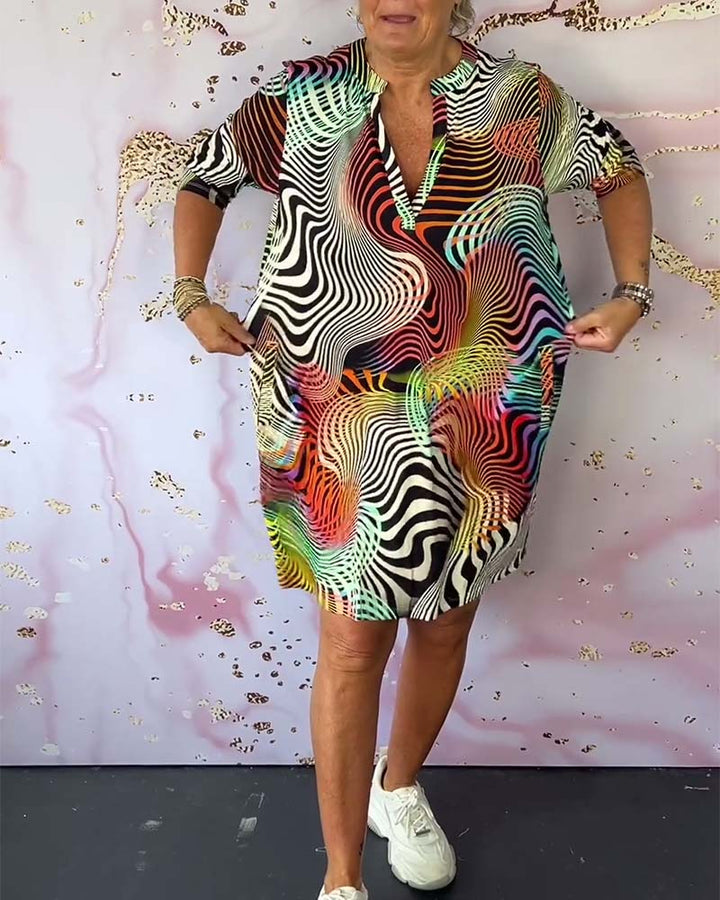 Nicole™ | Colourful V-neck dress
