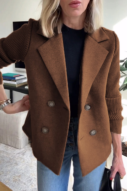 Leanor - Blazer z dzianinowymi rękawami