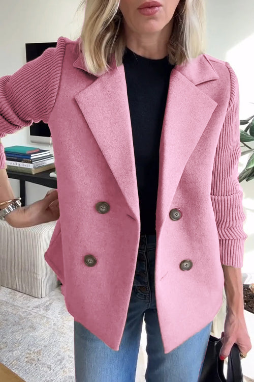 Leanor - Blazer z dzianinowymi rękawami