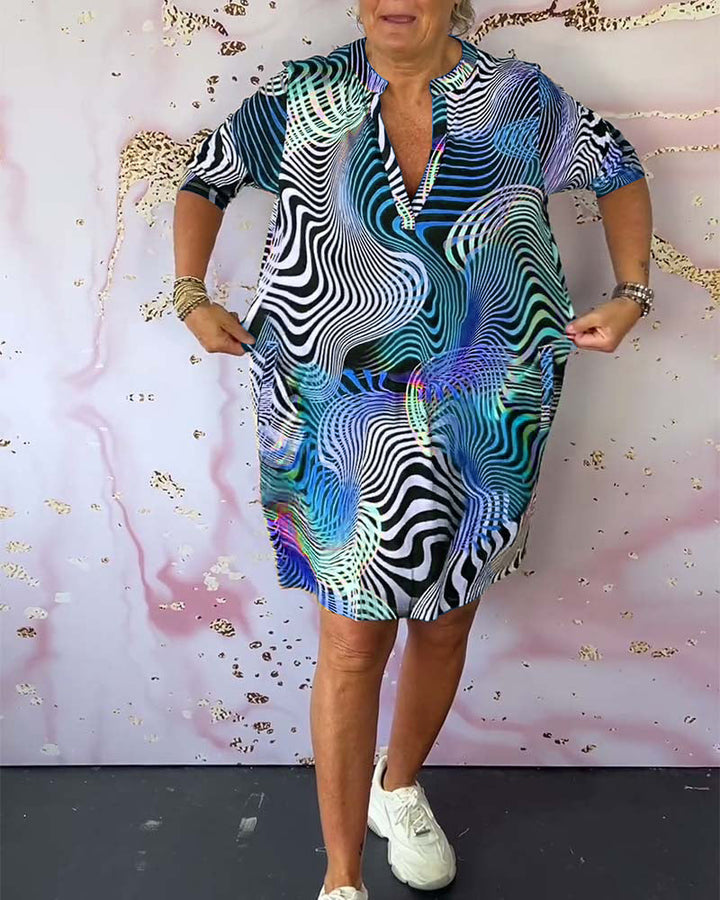 Nicole™ | Colourful V-neck dress