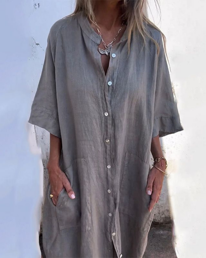 Melanie™ | Casual Ankle-Length Shirt Dress