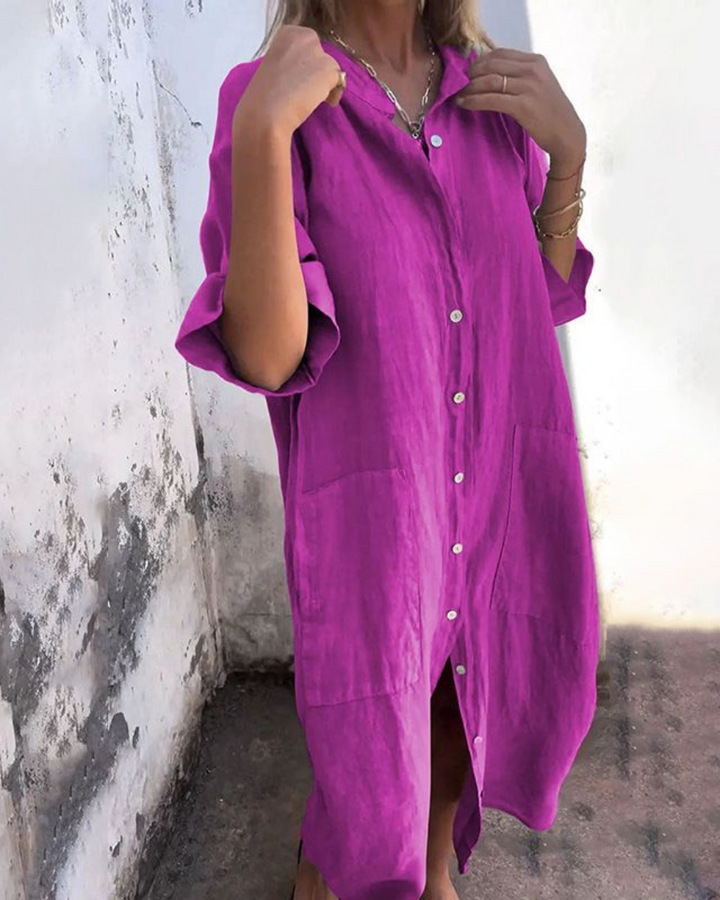 Melanie™ | Casual Ankle-Length Shirt Dress