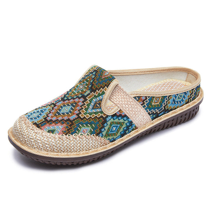 Aria | Embroidered Aztec Pattern Design Sandal