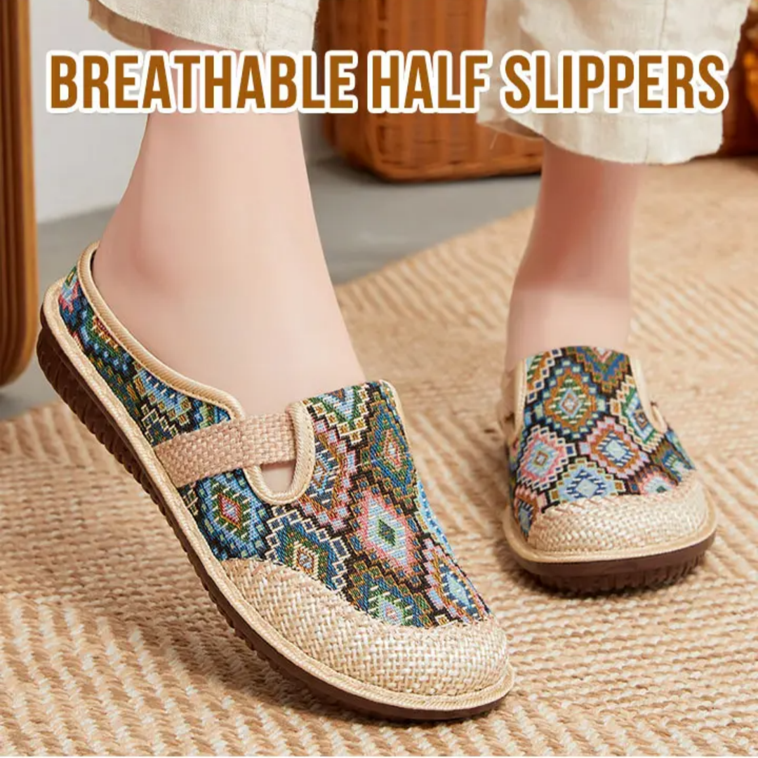 Aria | Embroidered Aztec Pattern Design Sandal