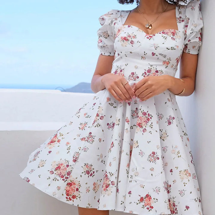 Solea Low Cut Backless Floral Dress