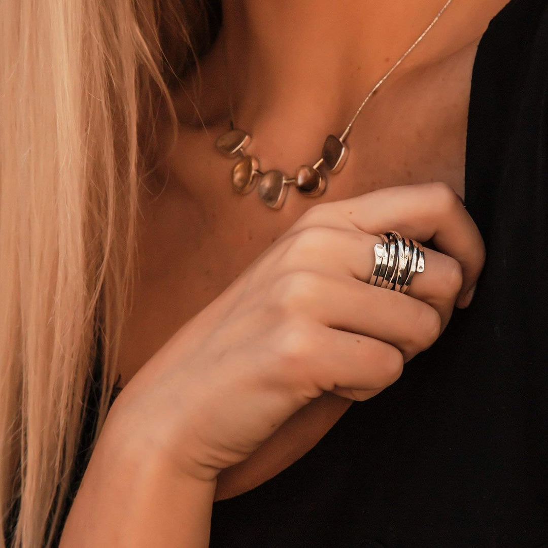 Hazel - Vintage Thick Layer Silver Ring