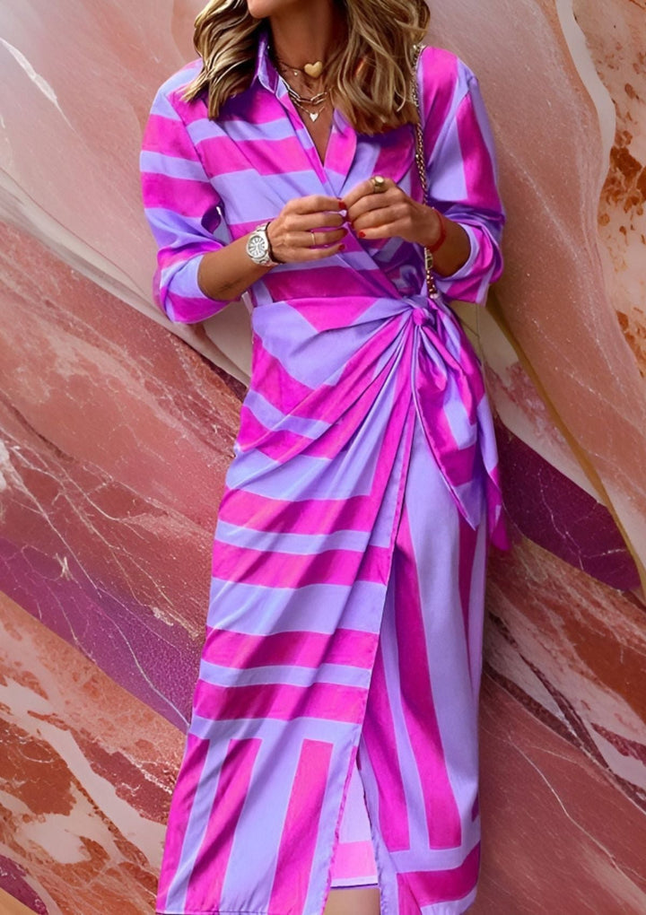 Olivia – Printed Shirt Dress with Fitted Waist
