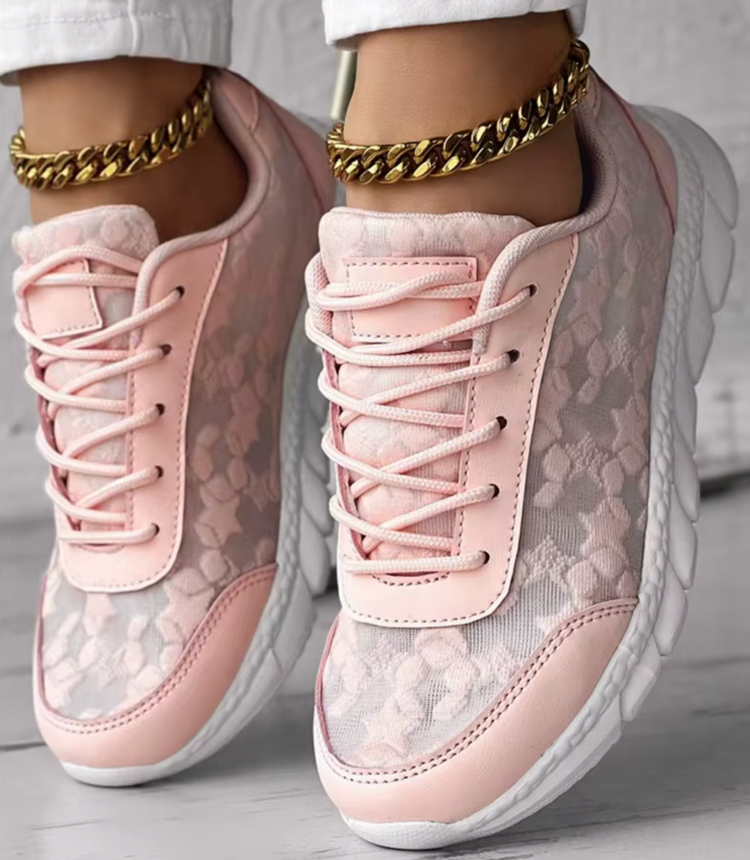 Elorene |  BlossomStep Lace Sneakers