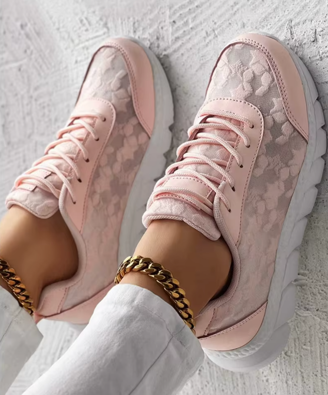 Elorene |  BlossomStep Lace Sneakers