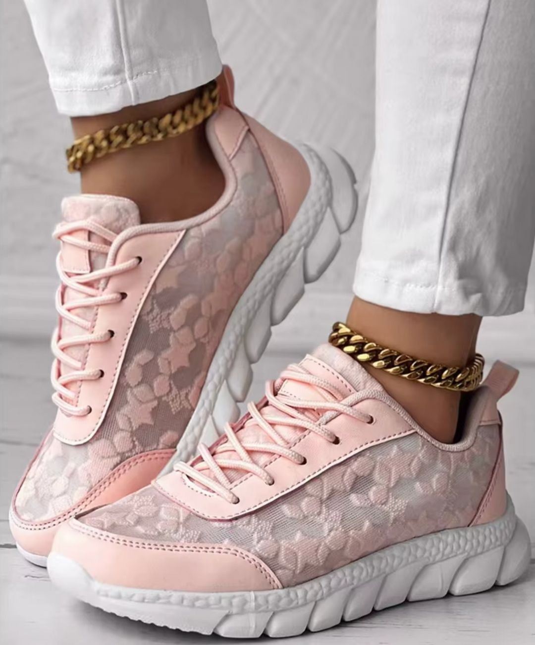 Elorene |  BlossomStep Lace Sneakers