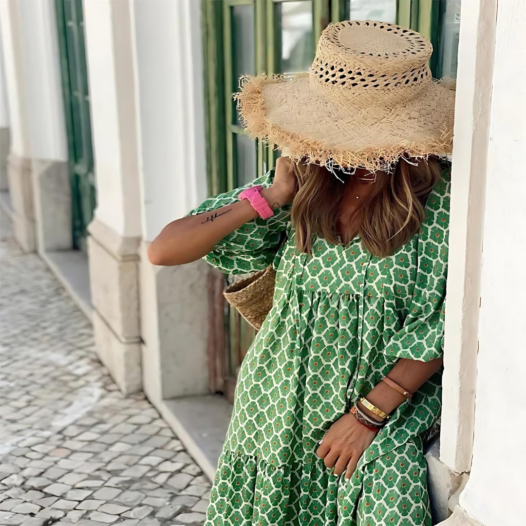 Mabel – Breezy High-Low Geometric Print Dress