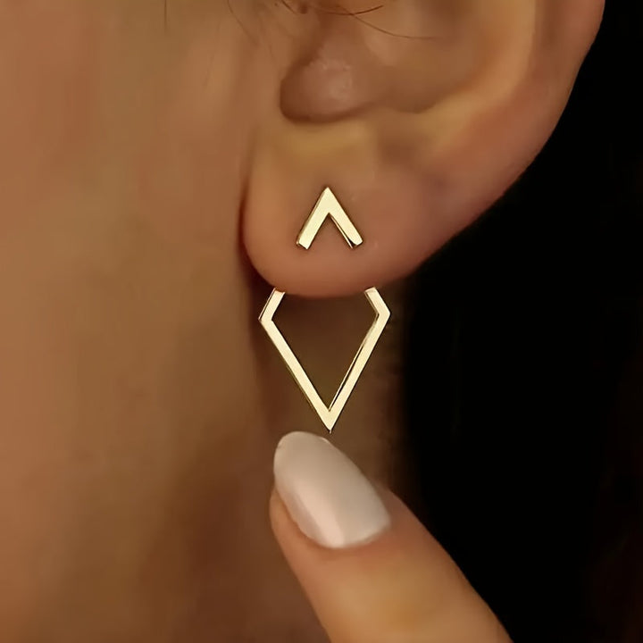 Bohemian Cut-Out Gold Earrings – Silhouette Design