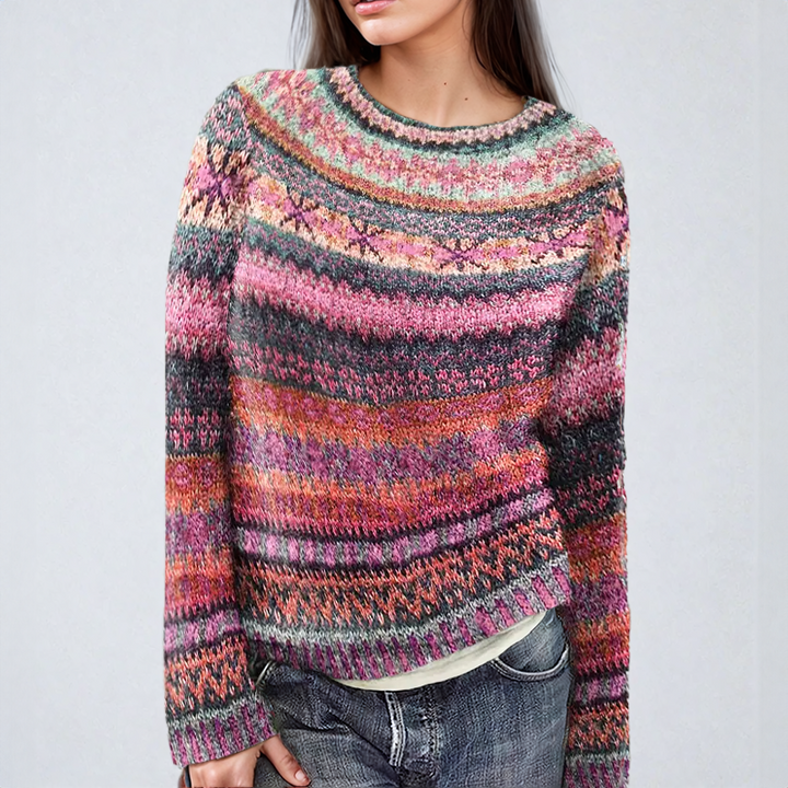Ava - Klasyczny Sweter Fair-Isle