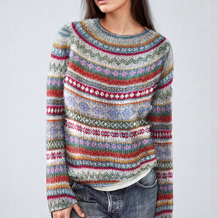 Ava - Klasyczny Sweter Fair-Isle
