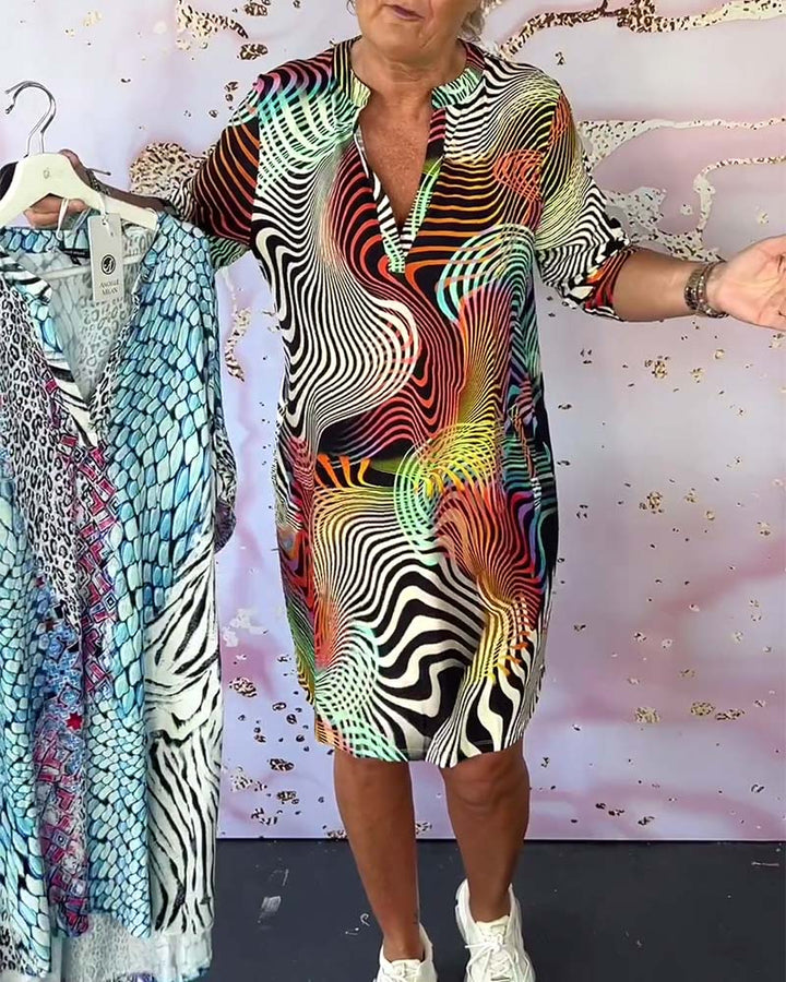 Nicole™ | Colourful V-neck dress