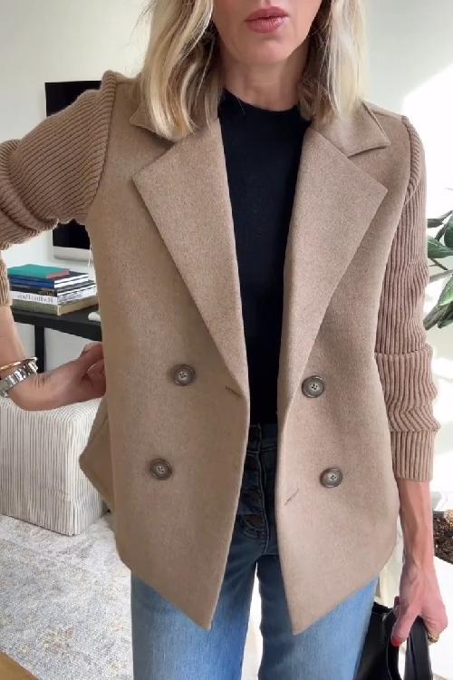 Leanor - Blazer z dzianinowymi rękawami