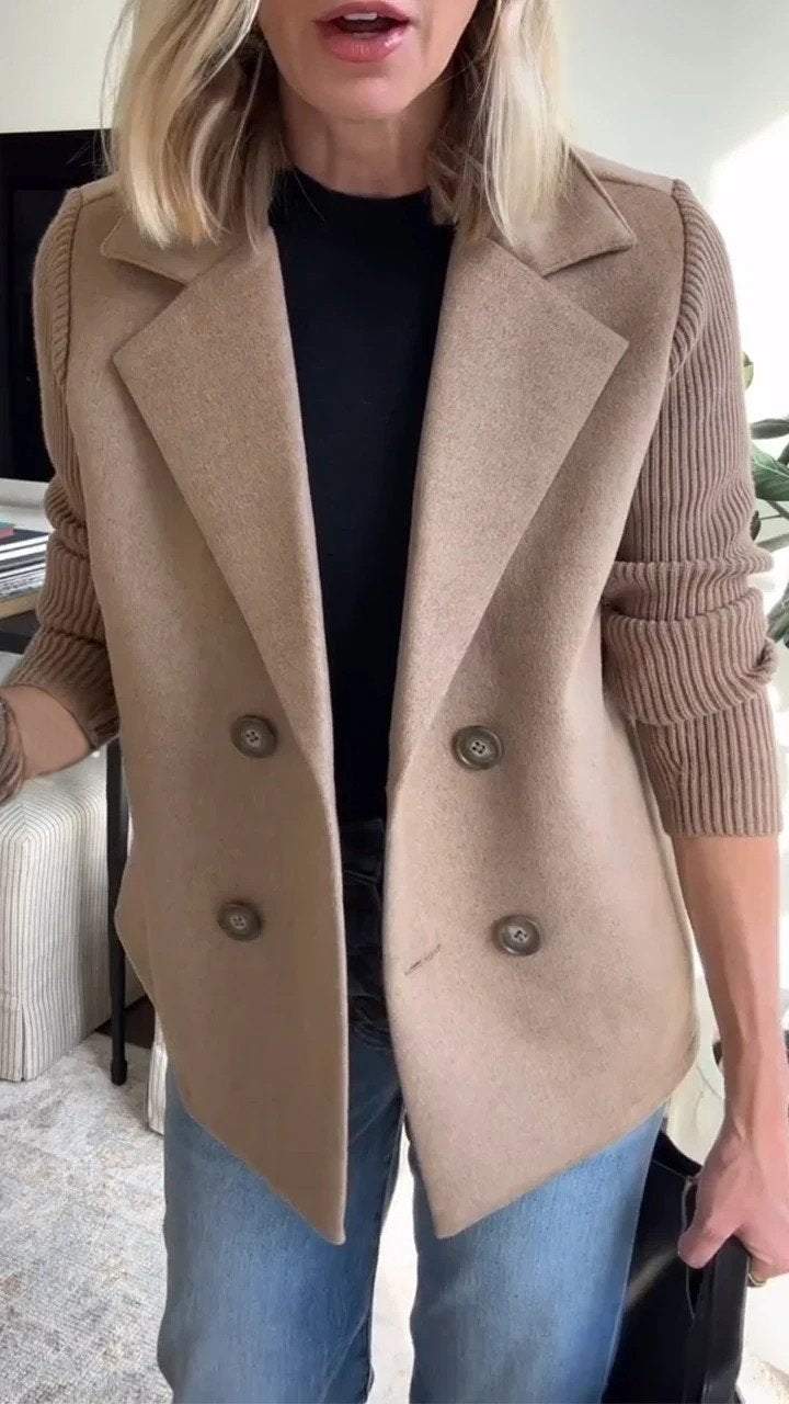 Leanor - Blazer z dzianinowymi rękawami