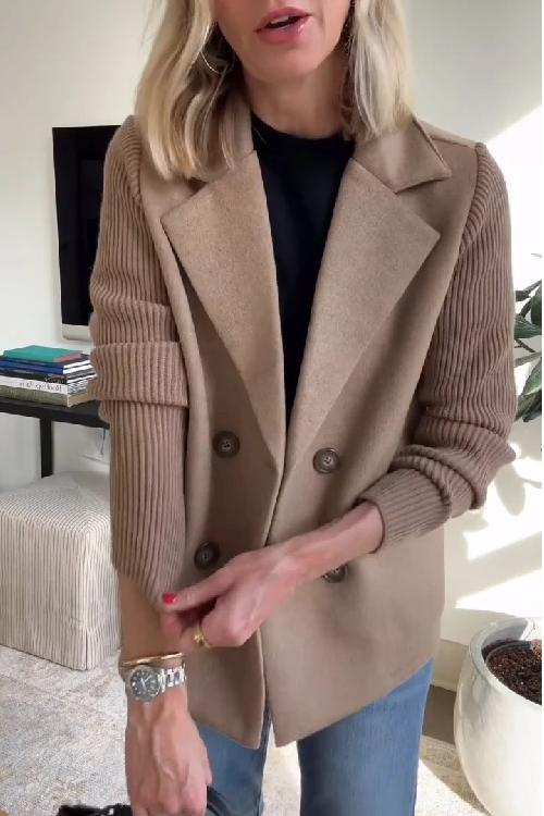 Leanor - Blazer z dzianinowymi rękawami