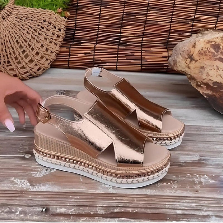 Skye | Metallic Wedge Chic Sandal